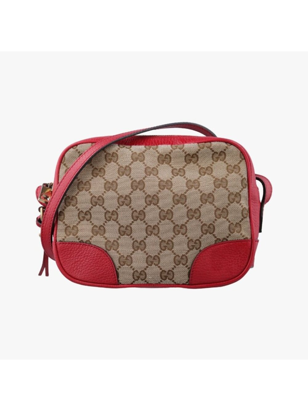 Gucci Bree Micro Guccissima Beige Red Canvas Leather